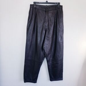 Reformation | Leather Stevie  Tapered‎ Leg Crop Pants L